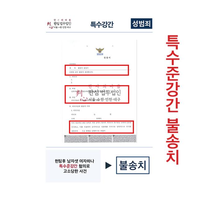 남자셋 여자하나 특수준강간 혐의 고소당했으나 불송치된 사례